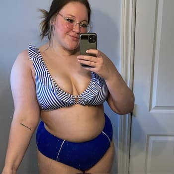 Reviewer image of blue bathing suit