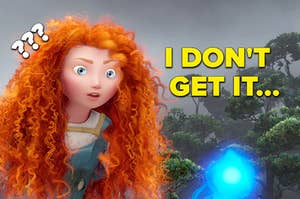 Merida looking very confused about the movie's themes