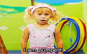 Michelle tanner saying &quot;i am pumped&quot; and flexing muscles on &quot;full house&quot;