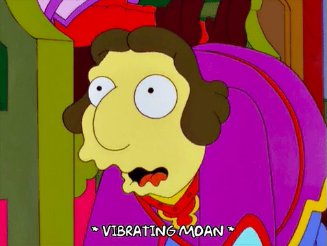 A character from &quot;The Simpson&quot; vibrating and moaning