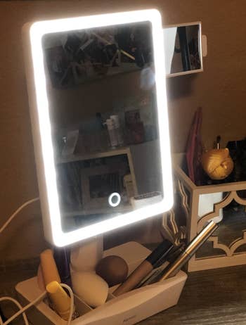 reviewer image of LED mirror on vanity