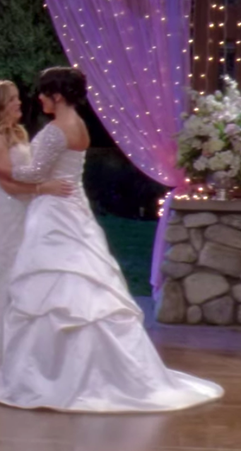Callie wearing a dress with sparkly sleeves