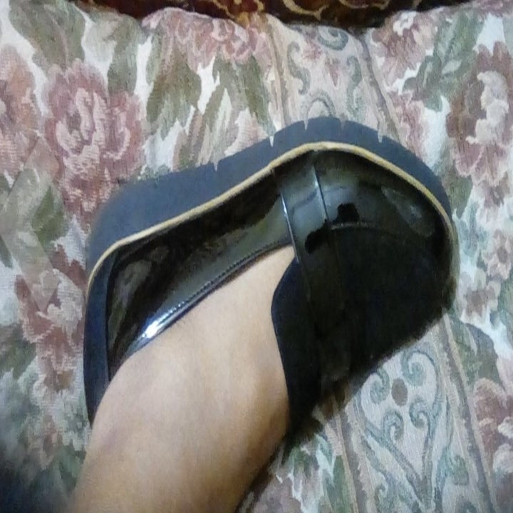 a side view showing the sole of the shoe