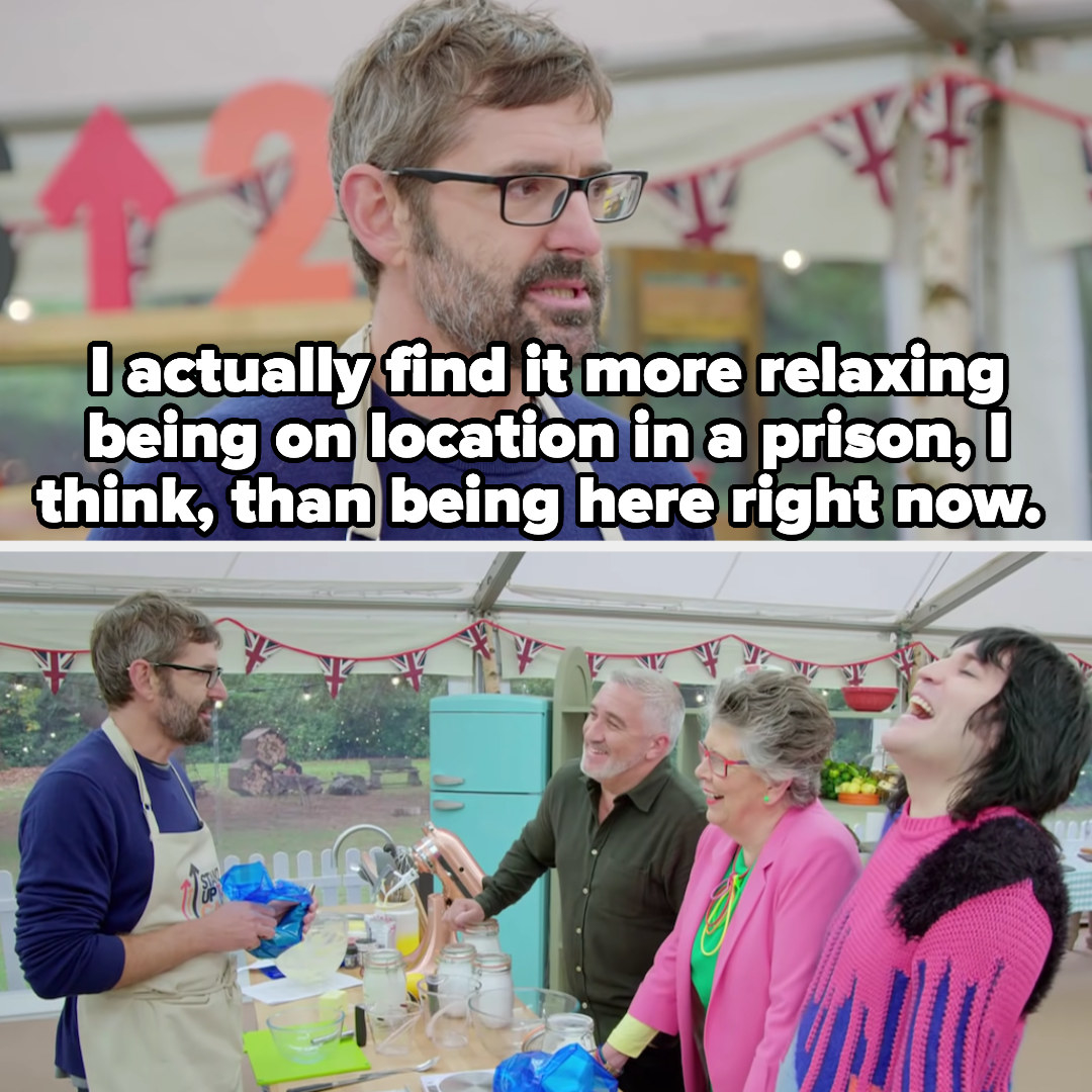 Theroux says he finds being in a prison more relaxing than being on bake off