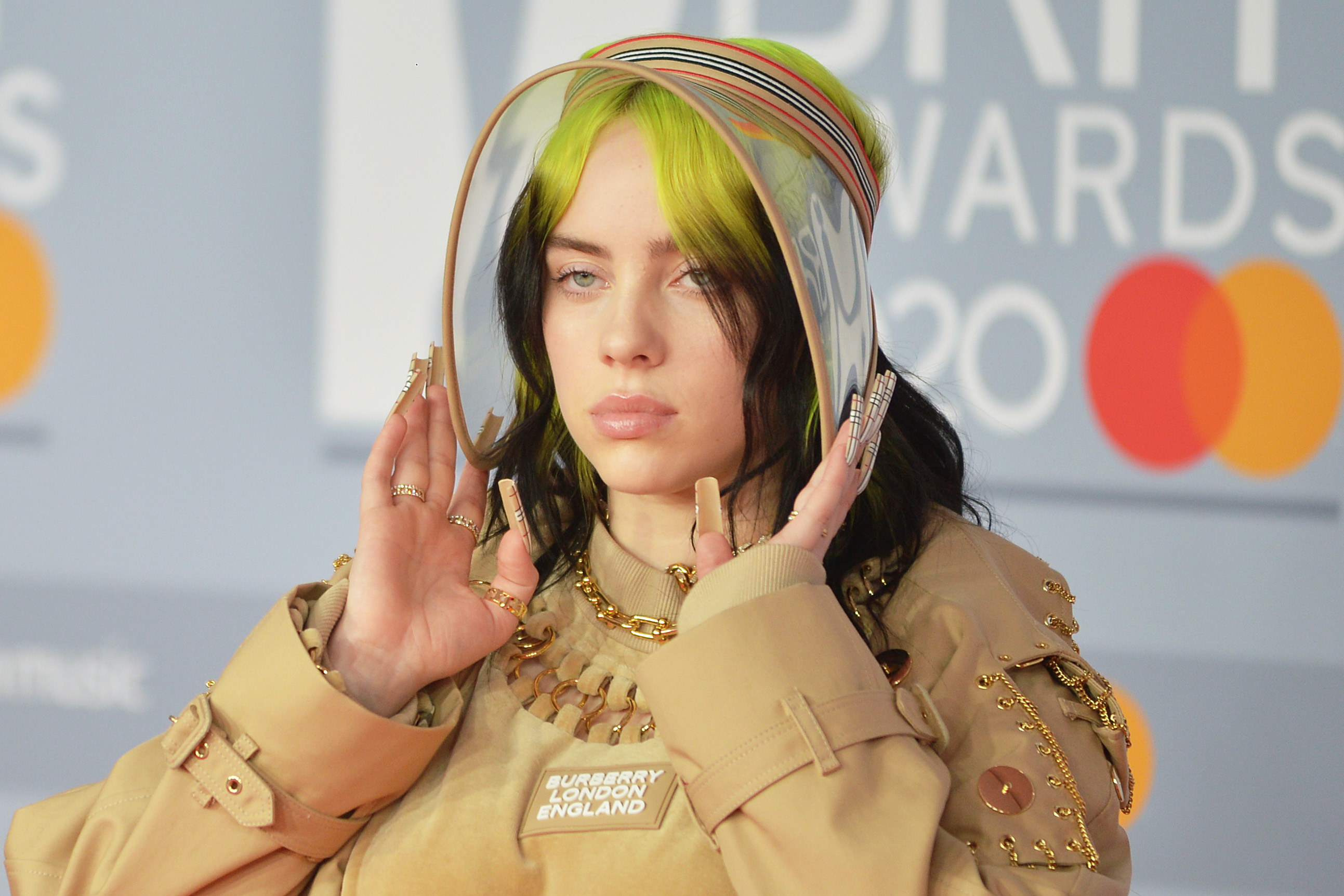 Billie Eilish is photographed at The BRIT Awards in 2020