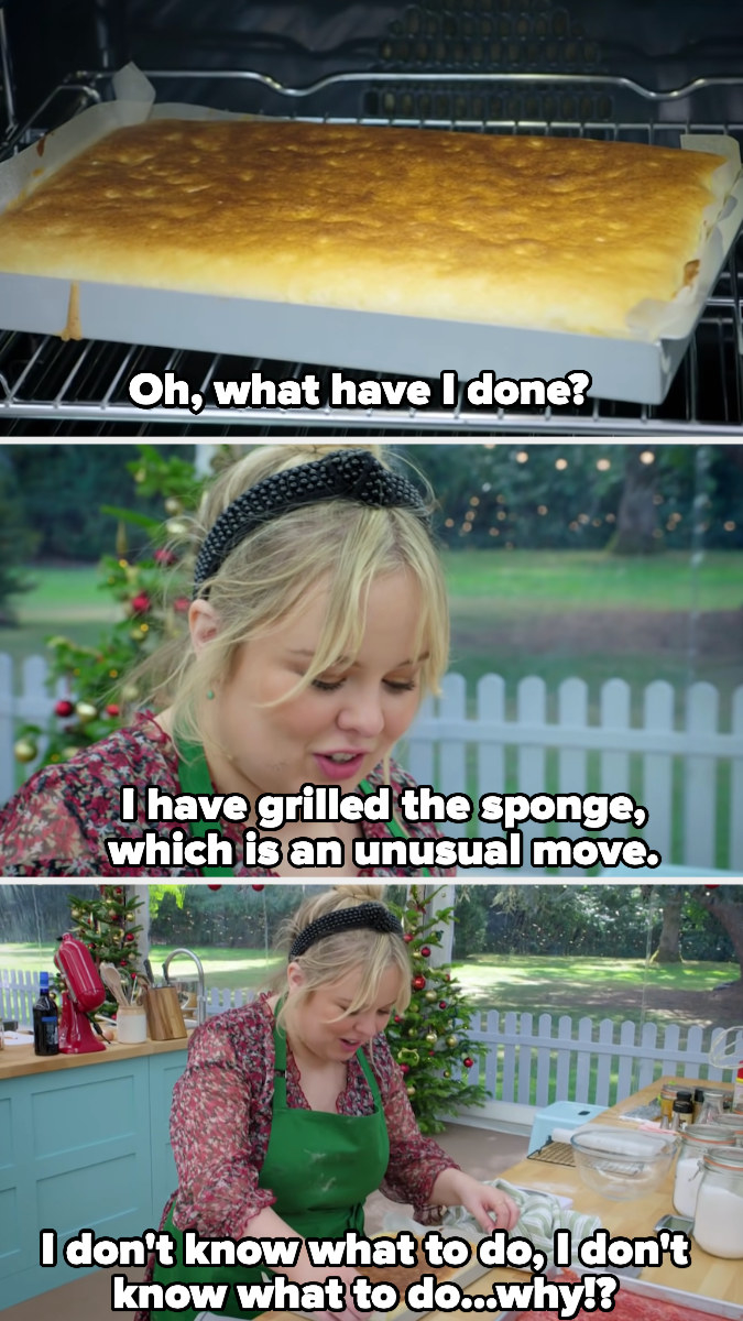 Nicola realizes she&#x27;s accidentally grilled her sponge