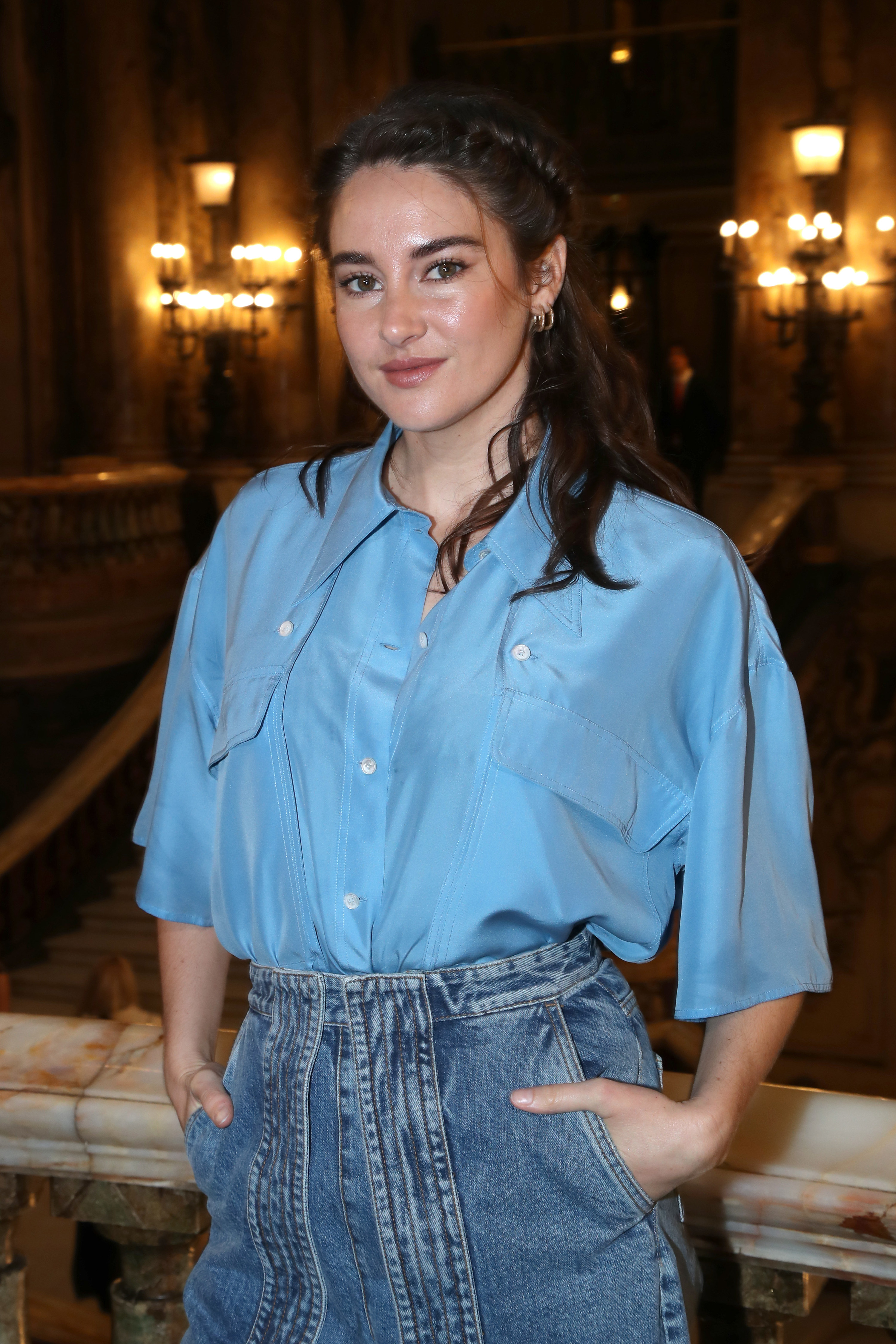 Shailene Woodley is pictured at a fashion show in Paris, France