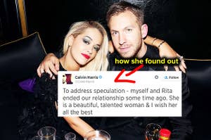 Calvin Harris dumped Rita Ora in a tweet