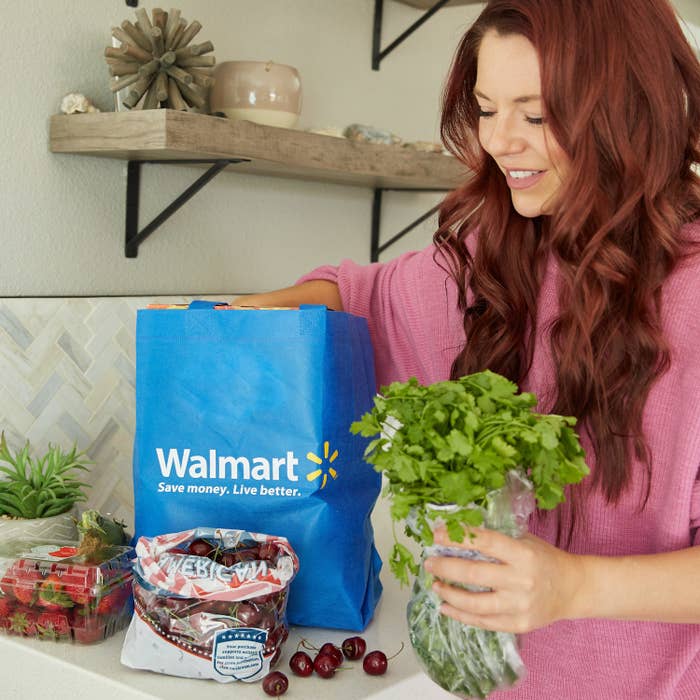 Hannah Williams unpacking the groceries