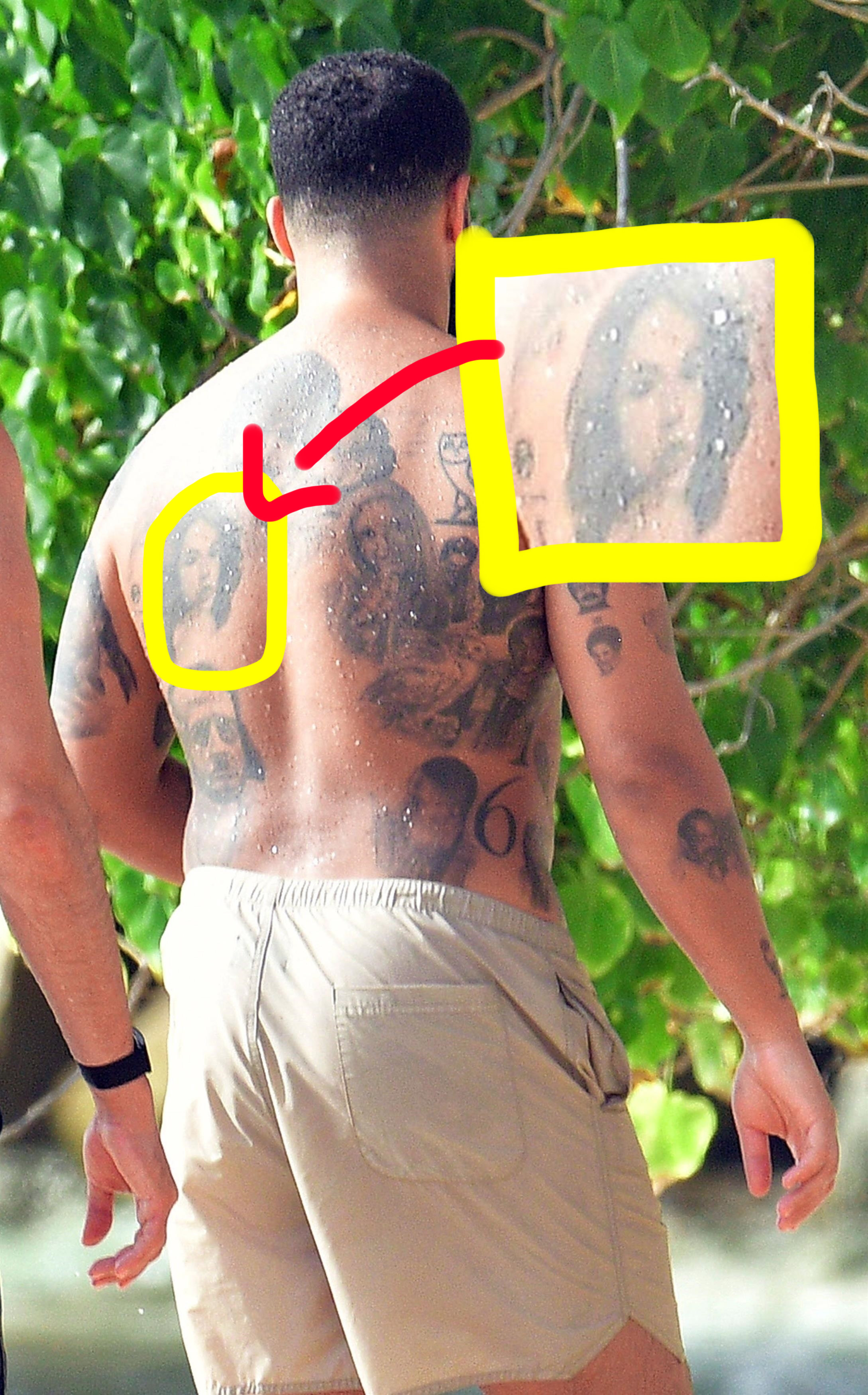 it&#x27;s part of his large collection of back tattoos