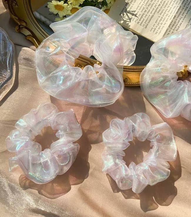 the iridescent scrunchies in small and large