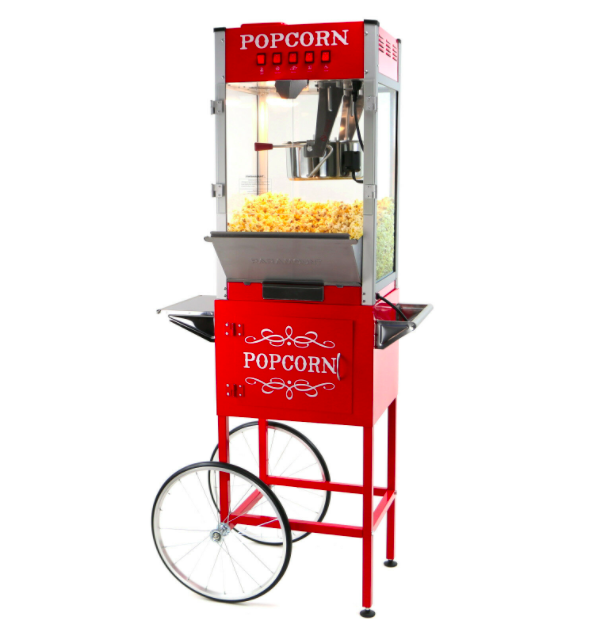 a popcorn machine on wheels