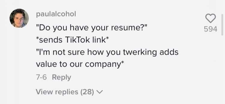 Commenter saying &quot;I&#x27;m not sure how you twerking adds value to our company&quot;
