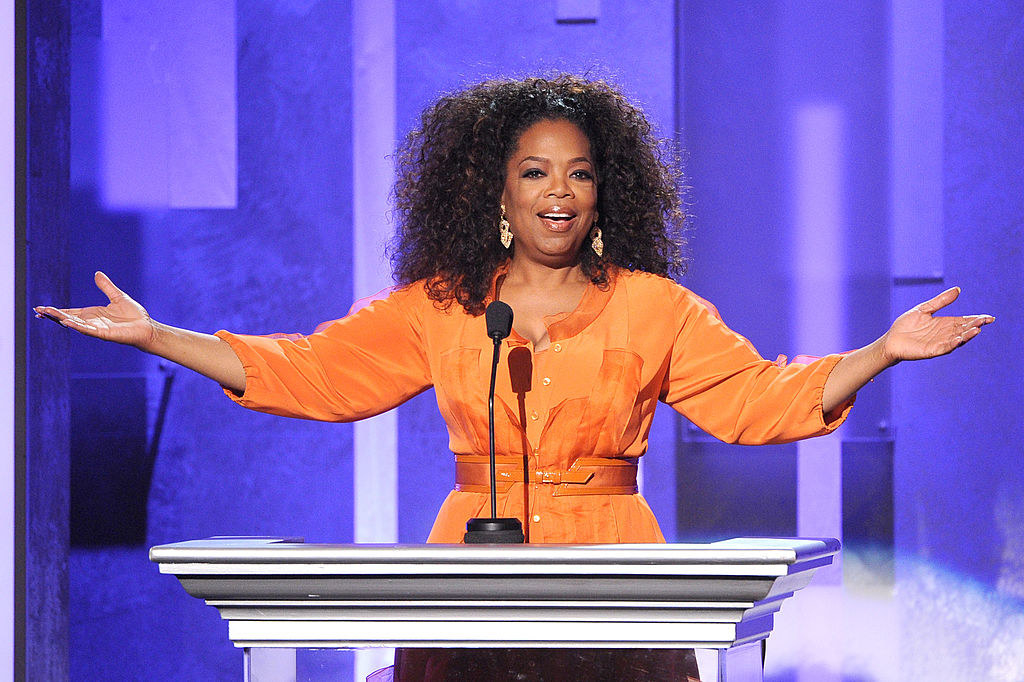 Oprah gives a talk at the NAACP Image Awards