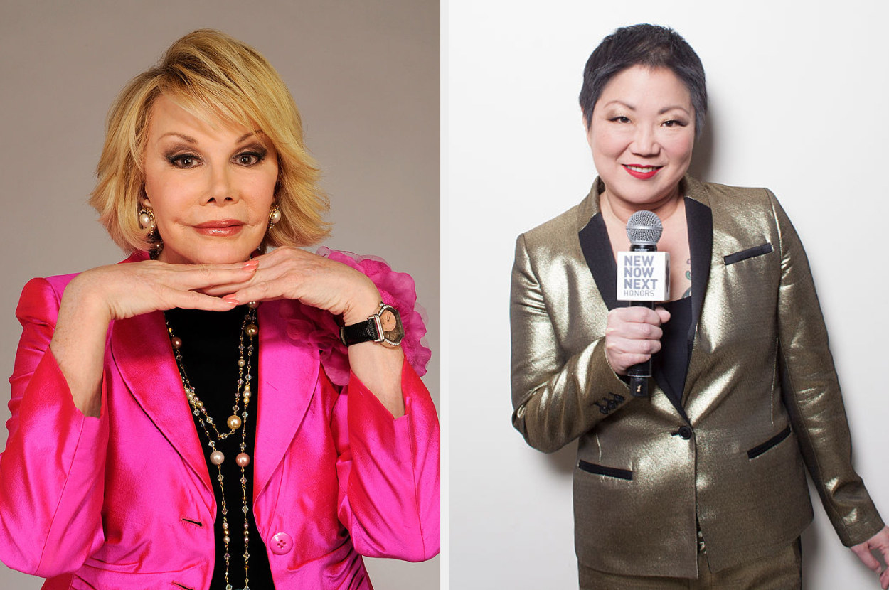 Joan Rivers and Margaret Cho, both in blazers