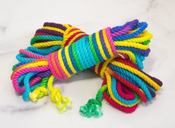 Colorful ropes stacked on top of each other