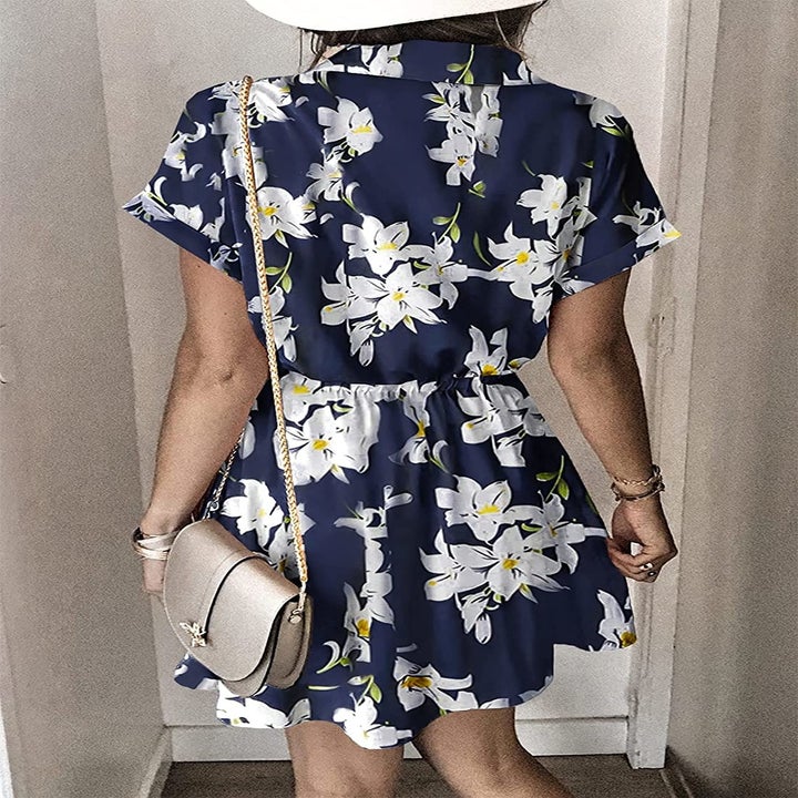 A model showing the back of the dress