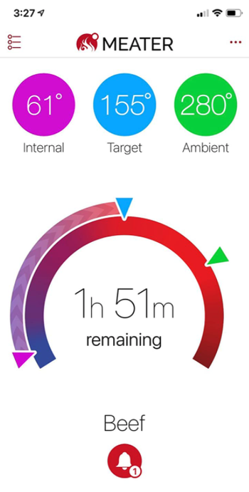 reviewer screenshot of the app showing how much time is remaining on beef