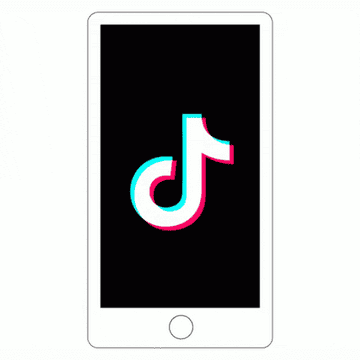 a phone displaying a question mark in the style of the tiktok logo