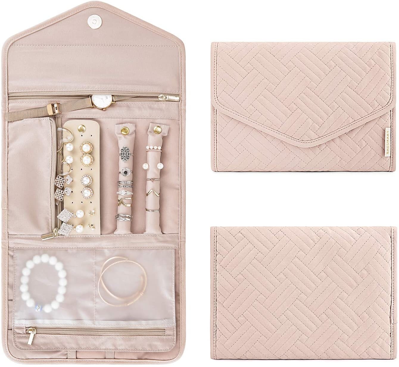 envelope-like jewelry case with several compartments