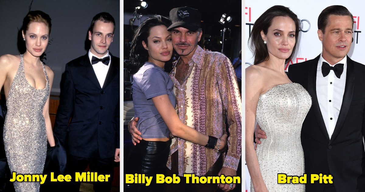Angelina Jolie with her former husbands