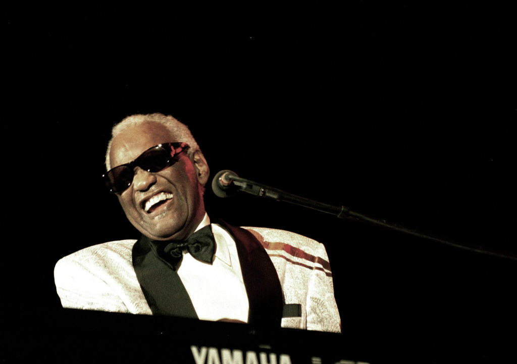 Ray Charles performs on stage