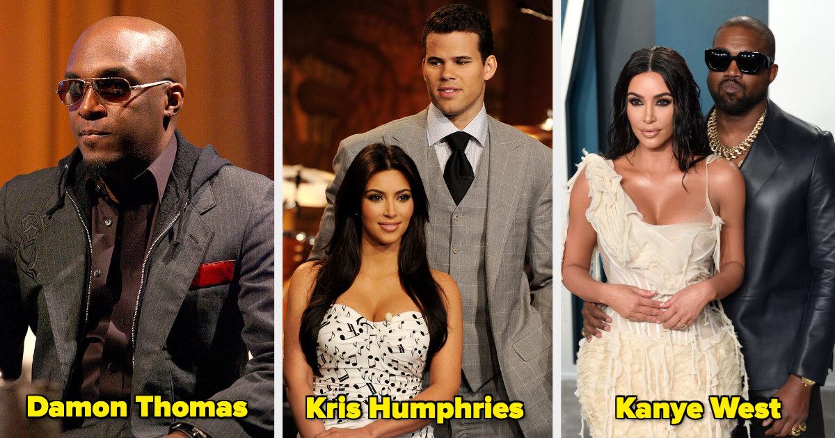 Kim Kardashian with her former husbands
