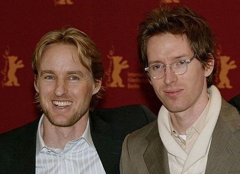 Closeup of Owen Wilson and Wes Anderson