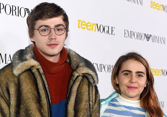 Closeup of Mae Whitman and Miles Heizer
