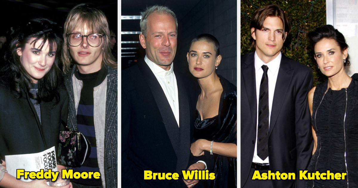 Demi Moore with her ex-husbands
