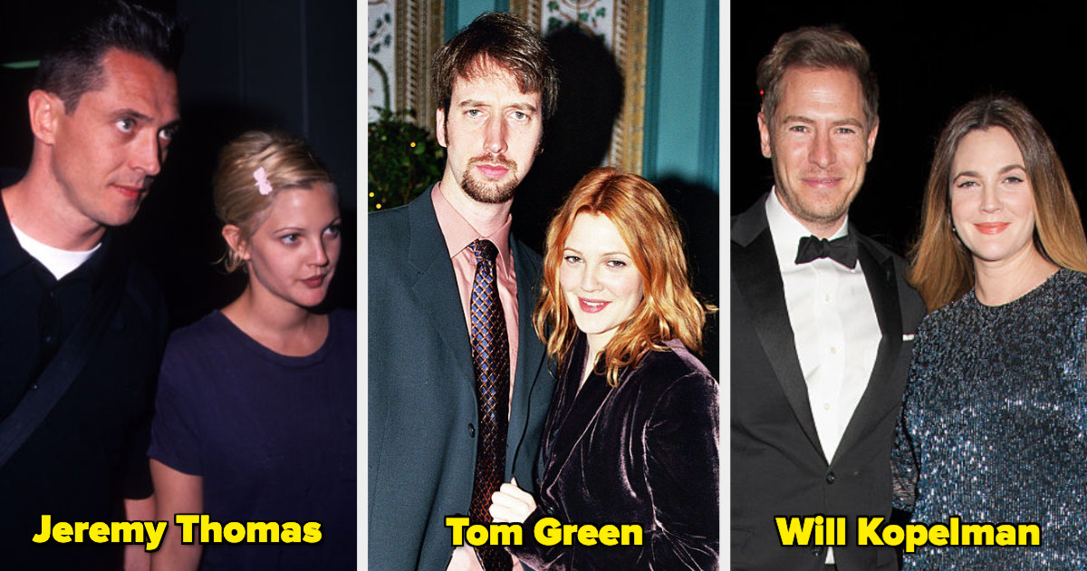 Drew Barrymore with her former husbands