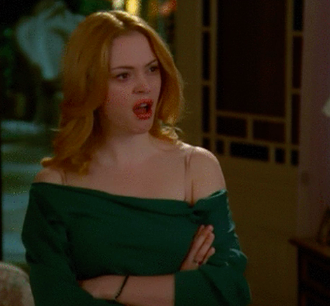 Paige from "Charmed" looking shocked