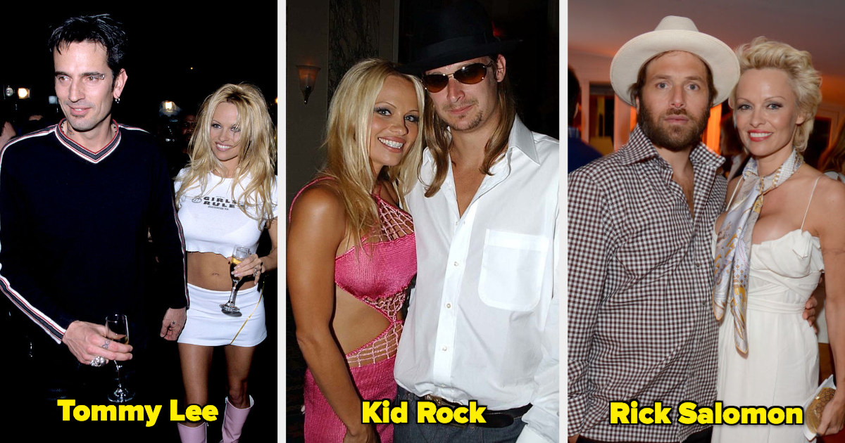 Pamela Anderson with Tommy Lee, Kid Rock, and Rick Salomon