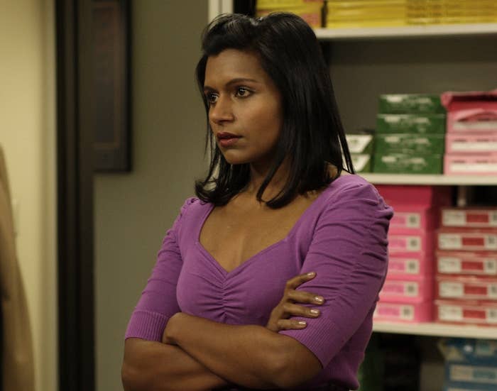 Mindy&#x27;s Office character looks upset with her arms crossed