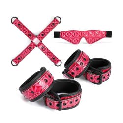 the set in pink with black accents
