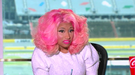 Nicki Minaj looking concerned