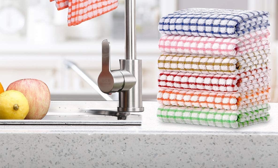 the colorful dish towels