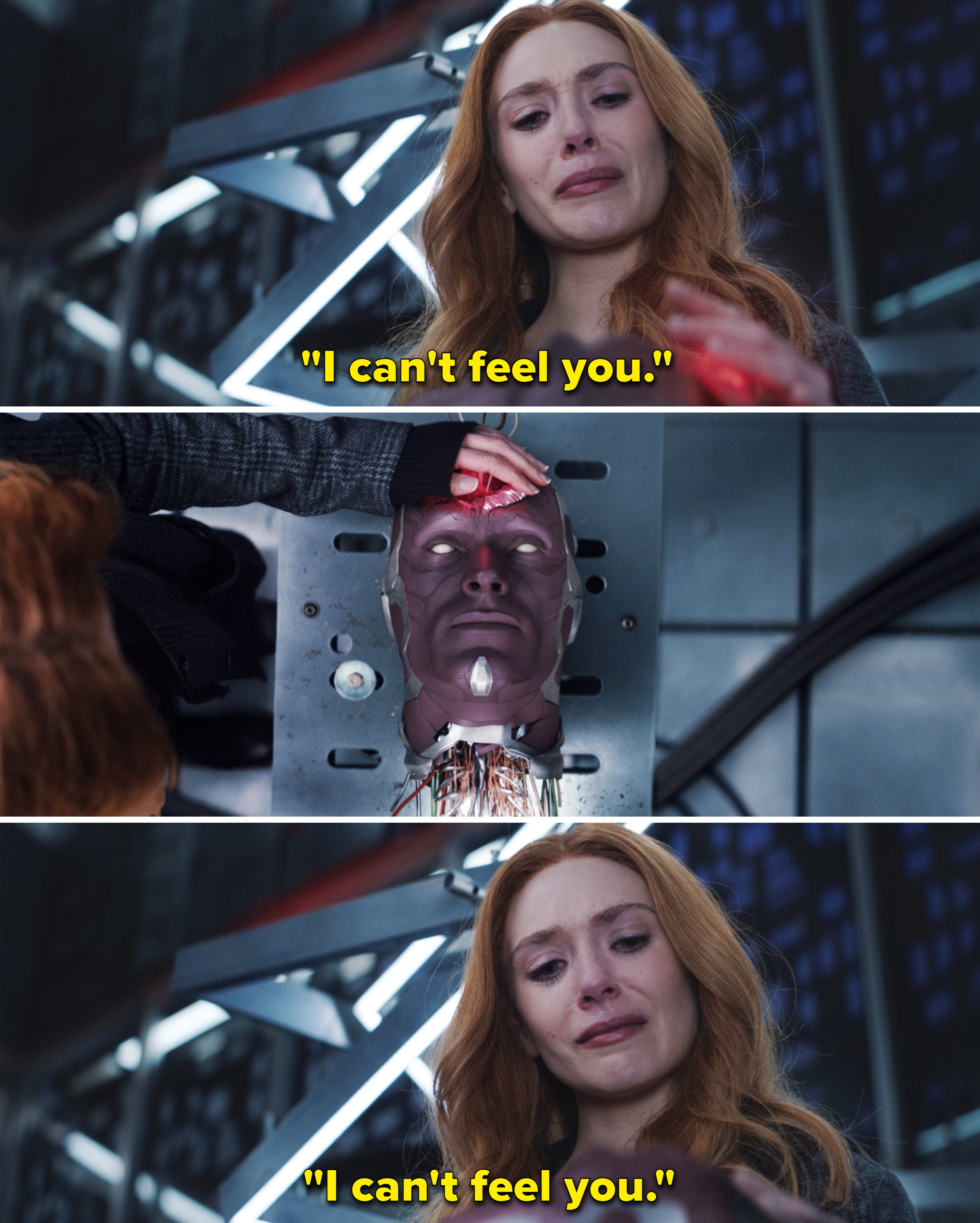 Wanda repeating, &quot;I can&#x27;t feel you&quot;