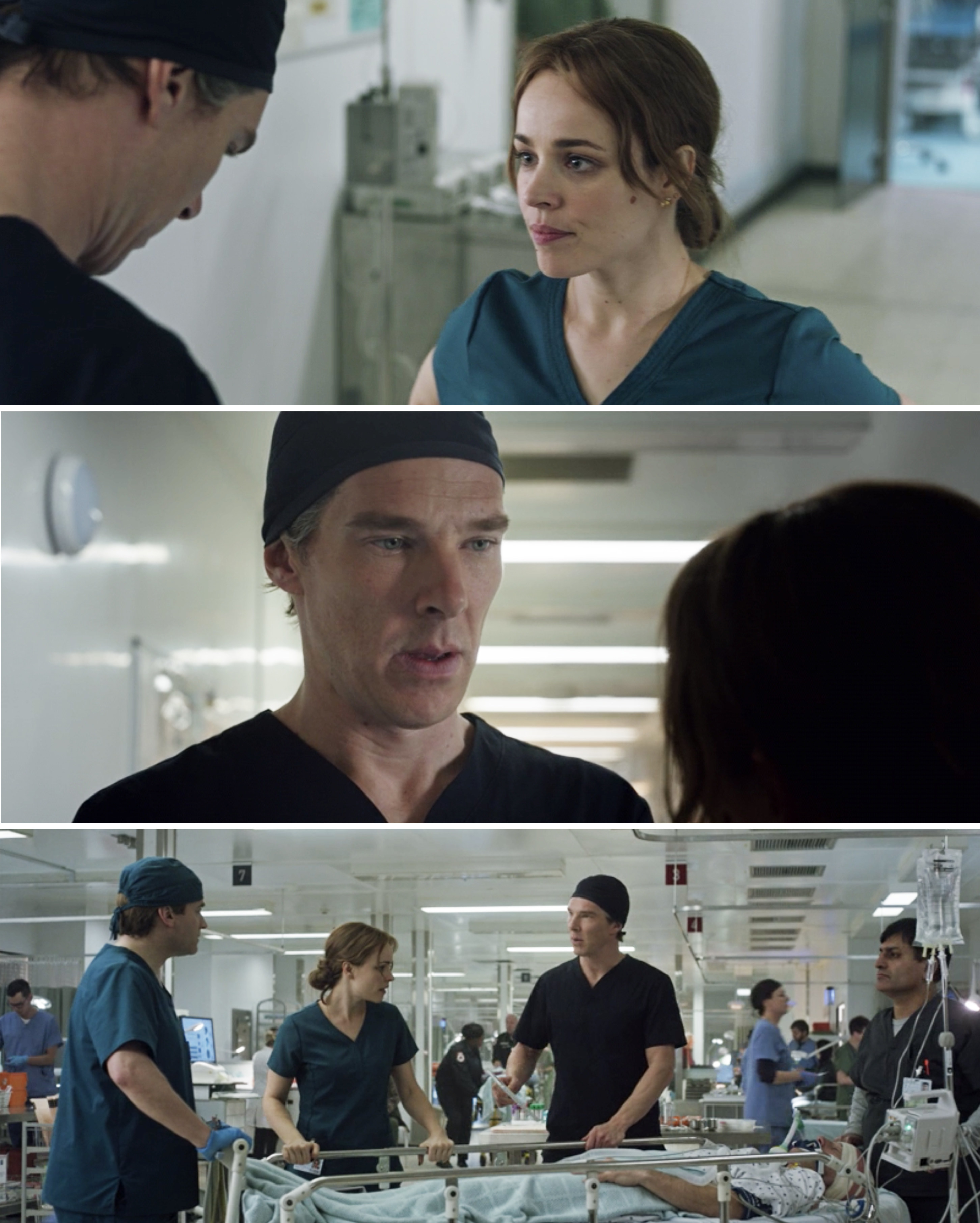 Stephen and Christine talking in a hospital