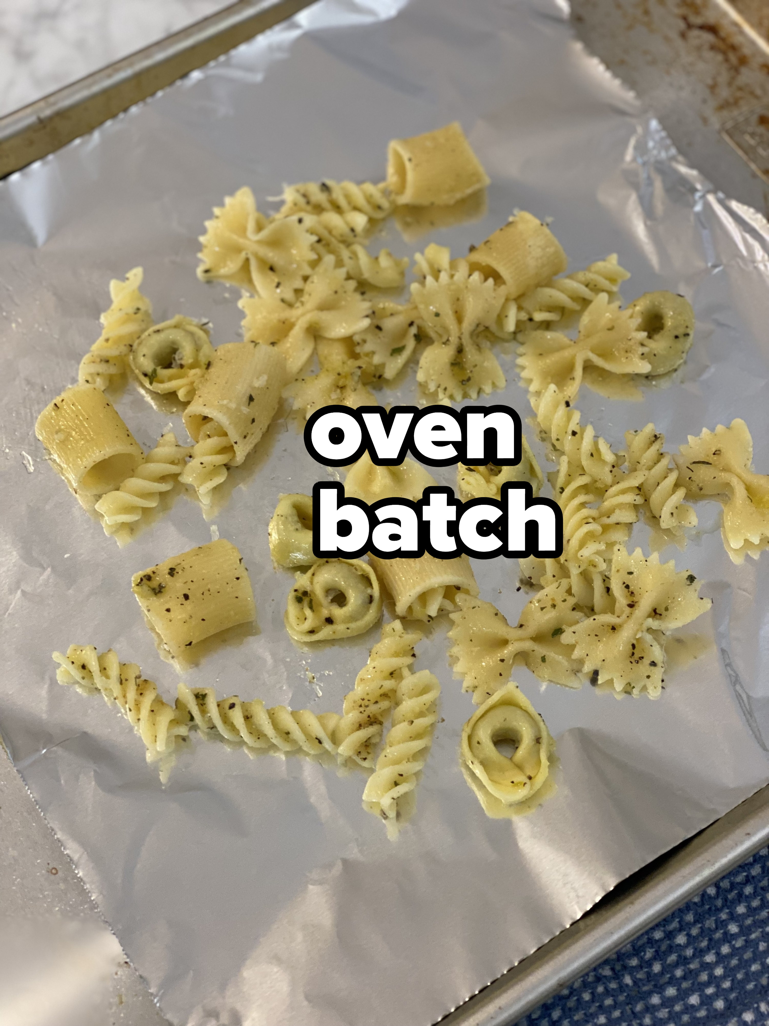 Pasta ready to be roasted in the oven.
