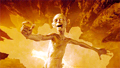Gollum falling into the lava with the ring