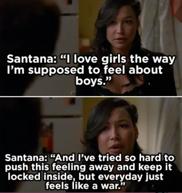 Santana tells her grandma she loves girls &quot;the way she&#x27;s supposed to feel about boys,&quot; that she&#x27;s tried to push the feeling away but every day feels like a war