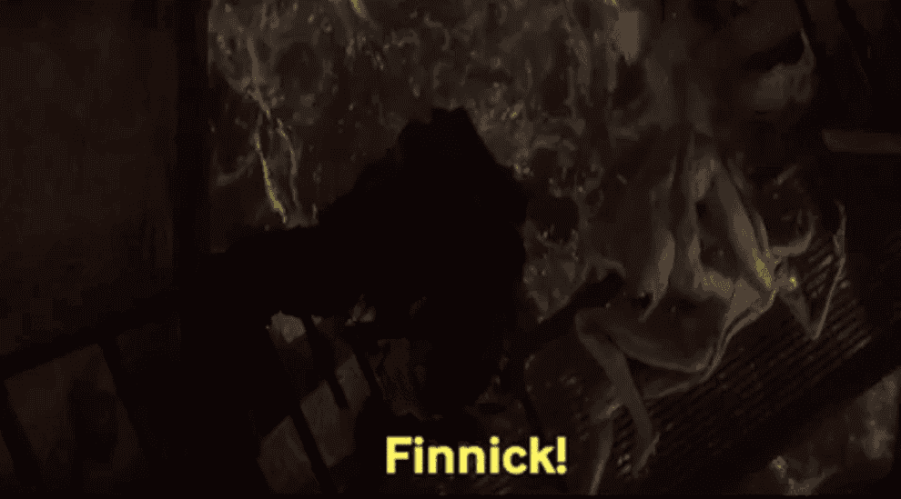 Katniss screaming for Finnick as sewer monsters drag him off the ladder and attack him