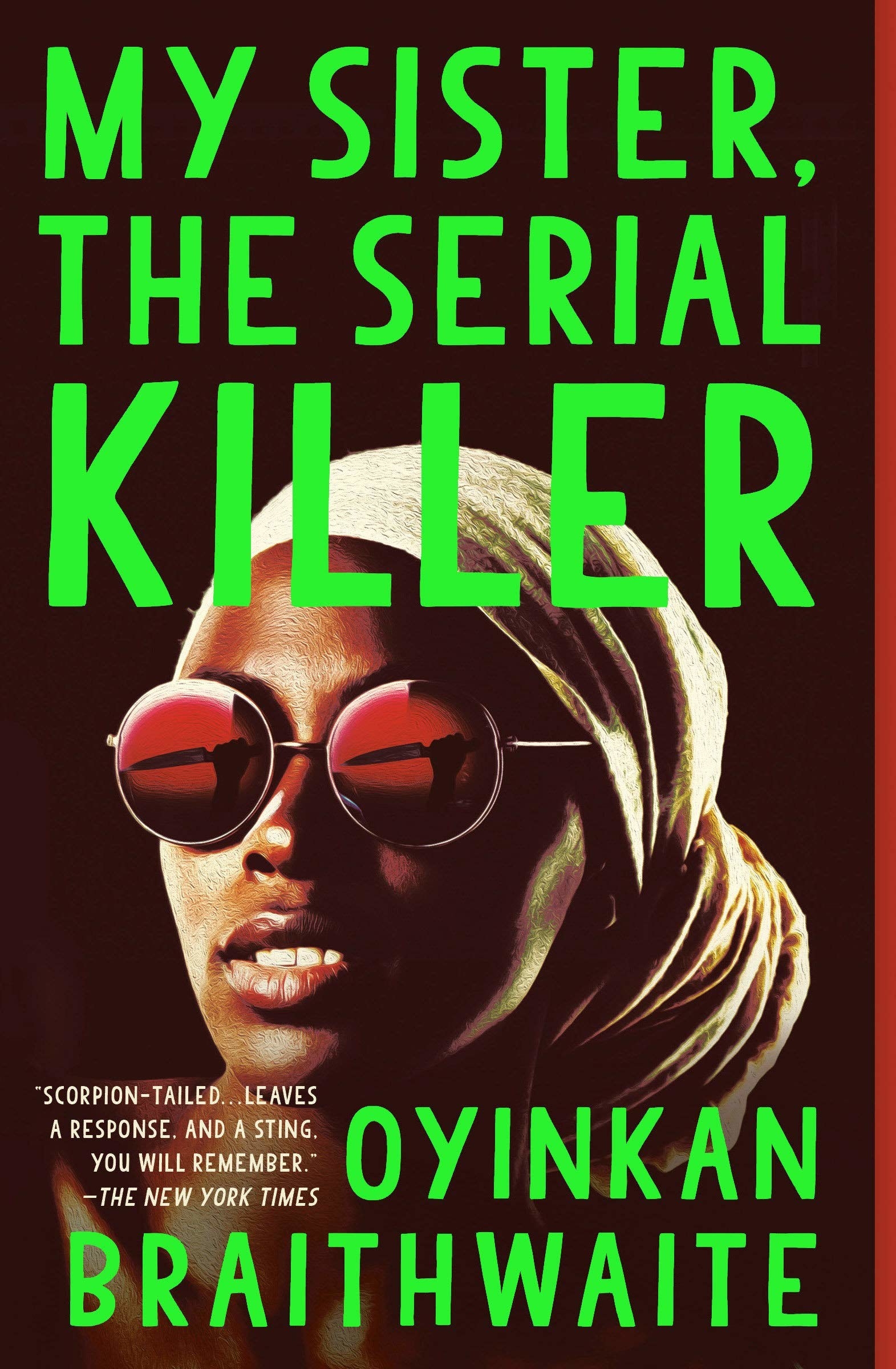 The book cover featuring a woman wearing a head wrap and sunglasses
