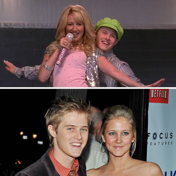 Above, Sharpay and Ryan are performing. Below, Lucas and Autumn at a premiere event
