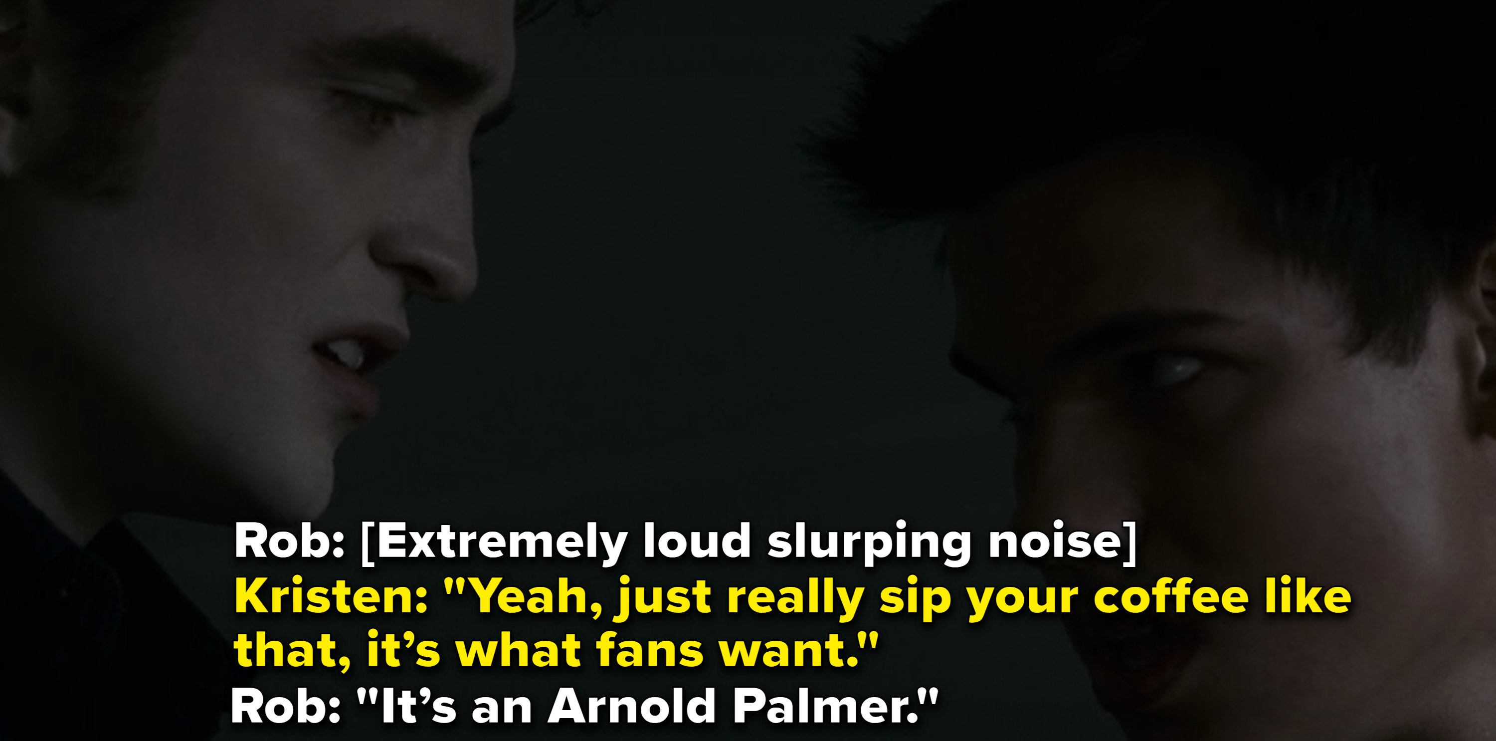 Rob Slurps loudly. Kristen: yeah just really sip your coffee like that it’s what fans want. Rob: It’s an arnold palmer