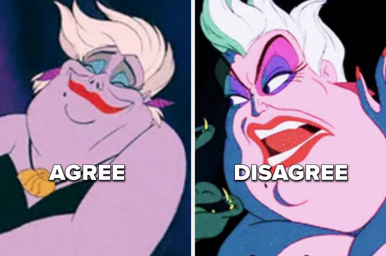 Ursula making a satisfied face and then an angry face