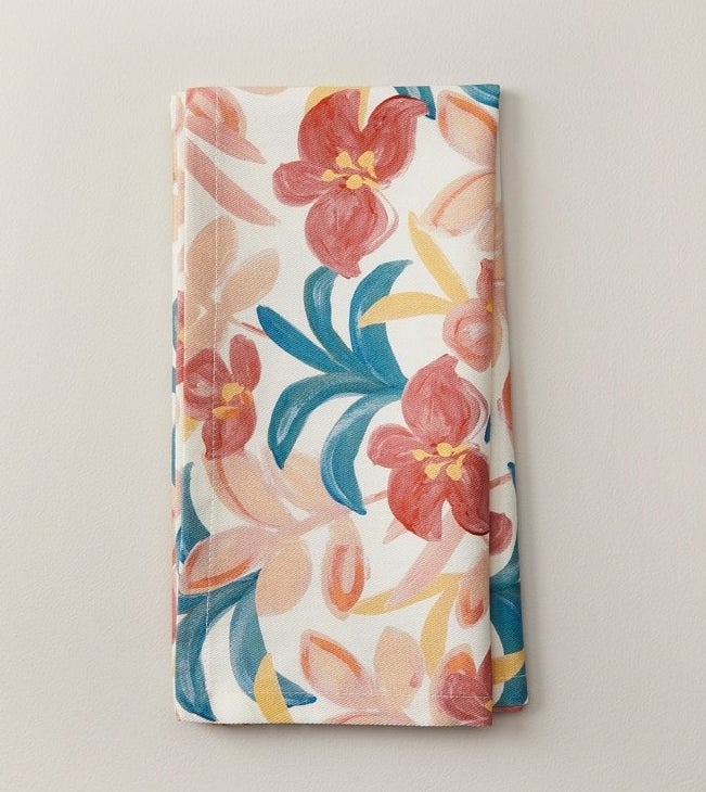 a floral reusable napkin
