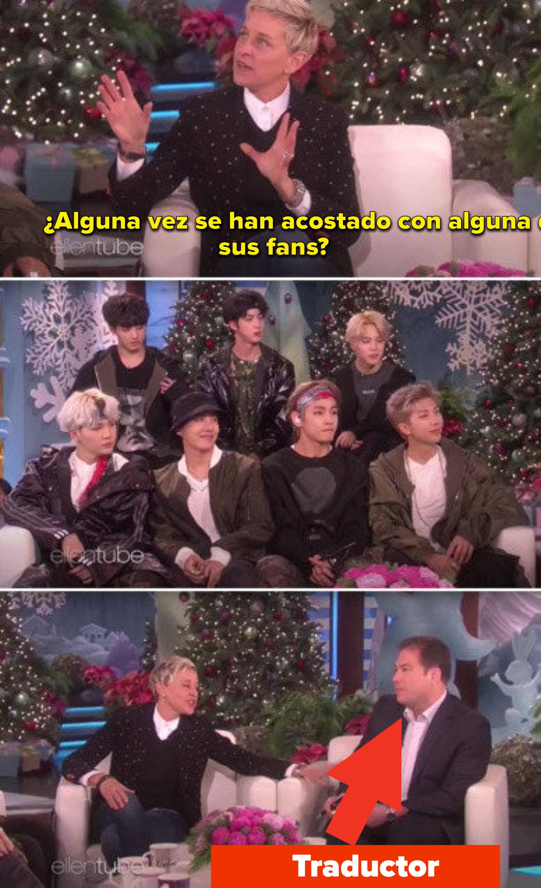 Ellen asking BTS if they&#x27;ve hooked up with their fans