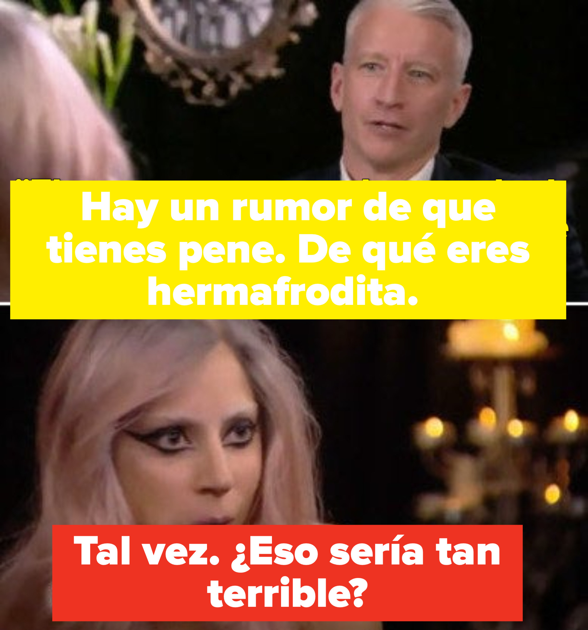 Anderson Cooper bringing up rumors about Lady Gaga having a penis